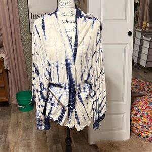 Elegant Blue and White Women's Blazer